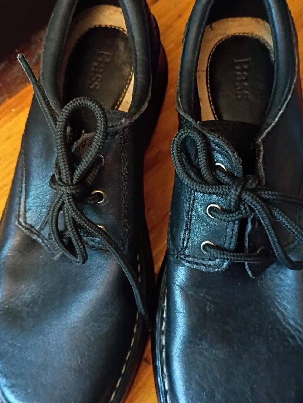 G.H. Bass Black Leather Lace-Up Oxford Shoes
